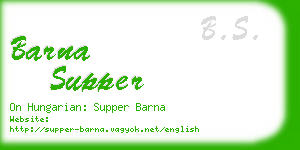 barna supper business card